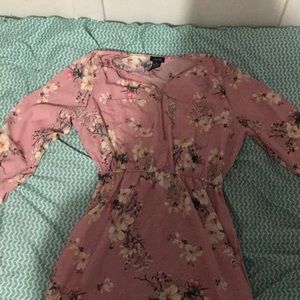 Pink dress with flowers